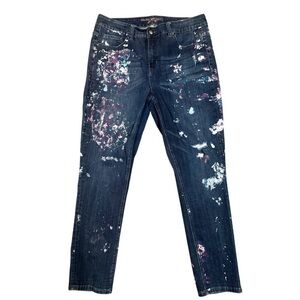 Melissa McCarthy Seven7 Blue Skinny Jeans with Artistic Distress